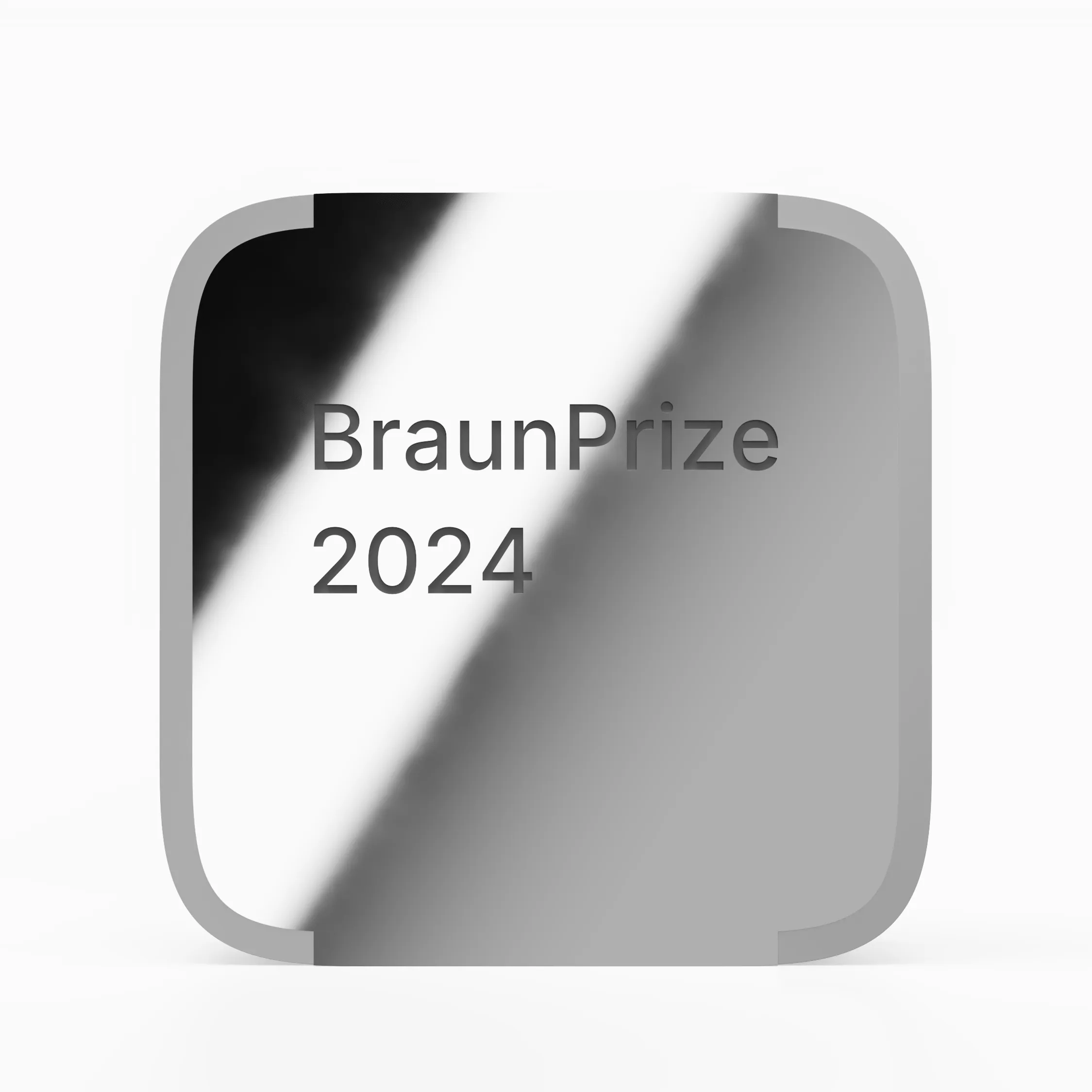Front view of the polished BraunPrize 2024 trophy.