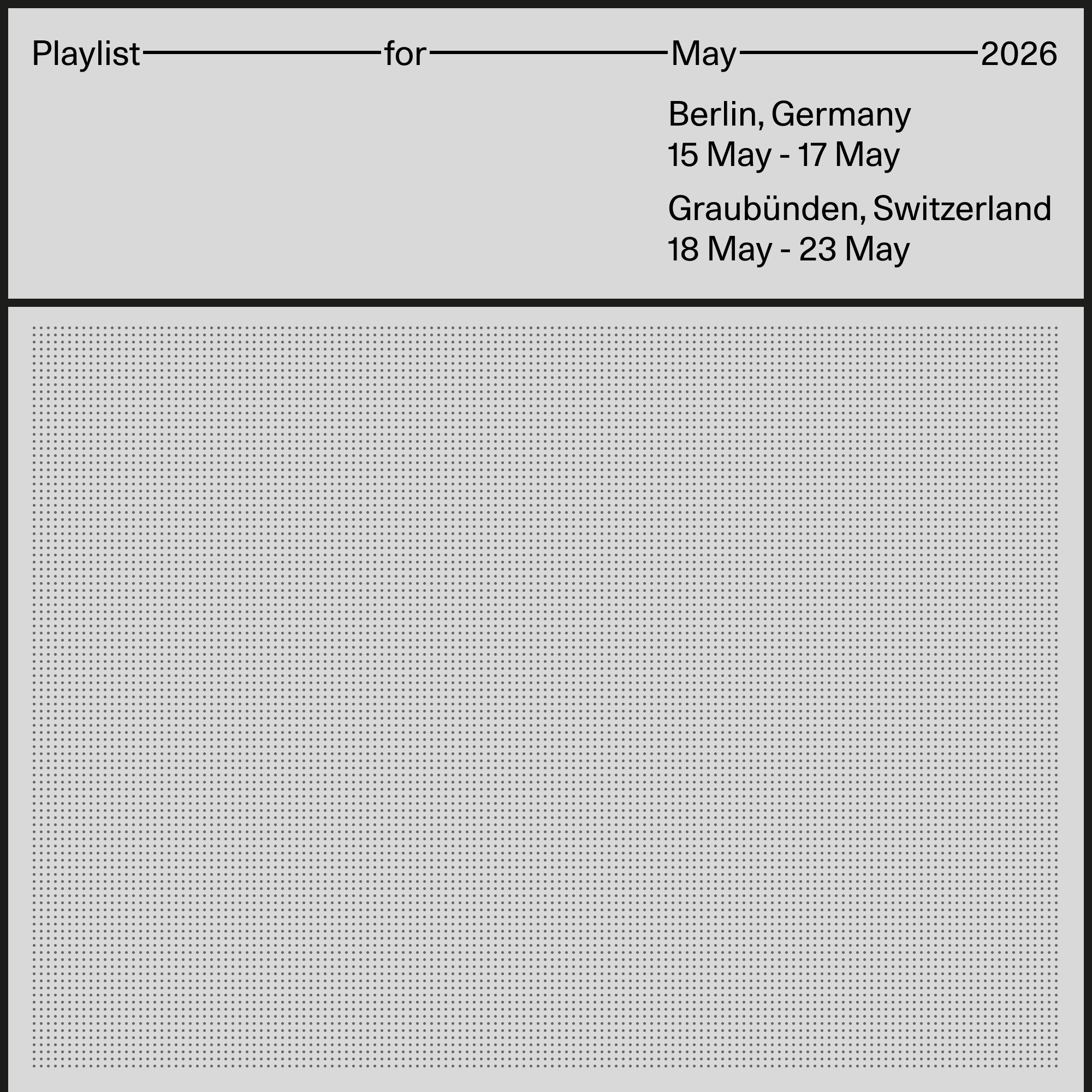 Playlist cover showing the shared grid system.
